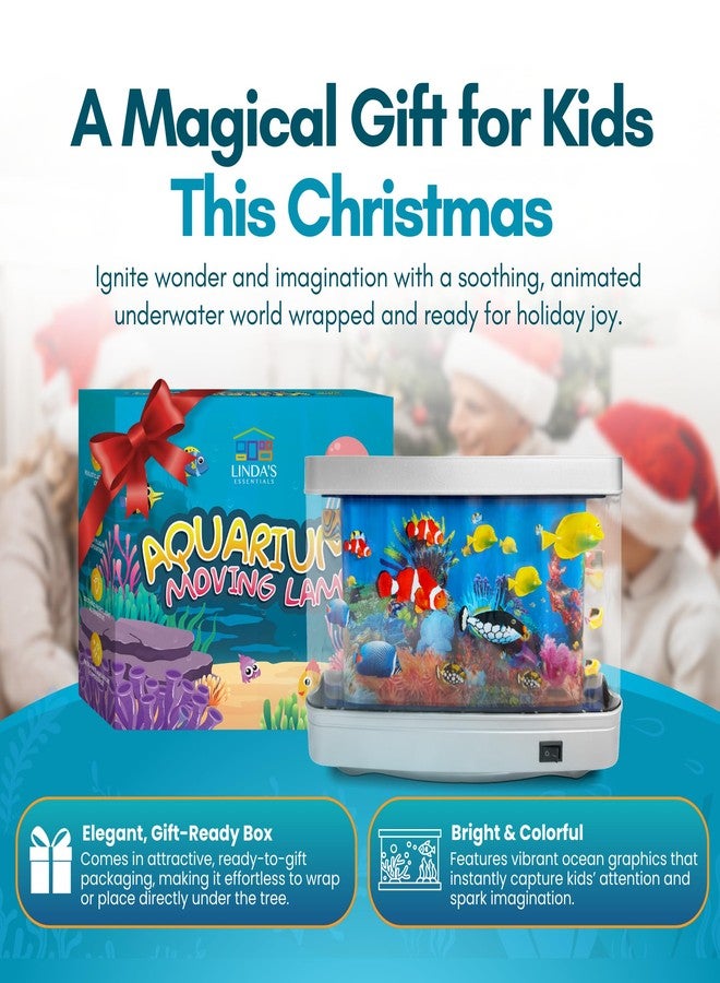 Linda's Essentials Linda’s Essentials Fake Fish Tank for Kids and Adults, Fake Aquarium Decorative Lamp, Artificial Fish Tank with Moving Fishes, Artificial Aquarium Night Light, Plug in Moving Lamp - Image 2