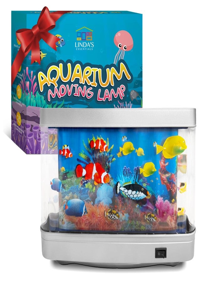 Linda's Essentials Linda’s Essentials Fake Fish Tank for Kids and Adults, Fake Aquarium Decorative Lamp, Artificial Fish Tank with Moving Fishes, Artificial Aquarium Night Light, Plug in Moving Lamp - Image 1