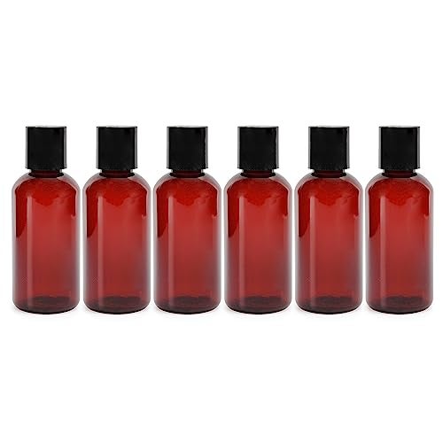 Cornucopia Brands 4oz Brown Plastic Squeeze Bottles wDisc Top Flip Cap 6Pack BPAFree Plastic Containers For Shampoo Lotions Liquid Soap Creams - Image 2