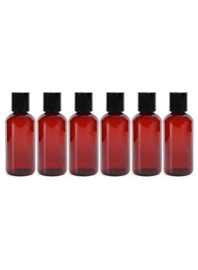 Cornucopia Brands 4oz Brown Plastic Squeeze Bottles wDisc Top Flip Cap 6Pack BPAFree Plastic Containers For Shampoo Lotions Liquid Soap Creams - Image 3
