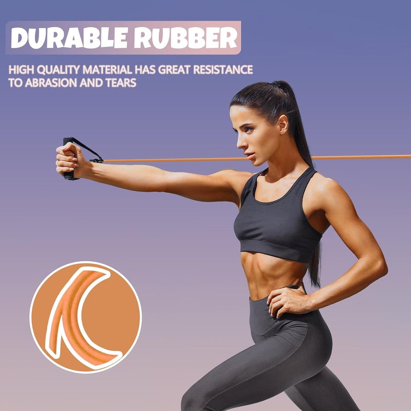 RitFit Single Resistance Exercise Band with Comfortable Handles - Ideal for Physical Therapy, Strength Training, Muscle Toning - Door Anchor and Starter Guide Included - Image 4