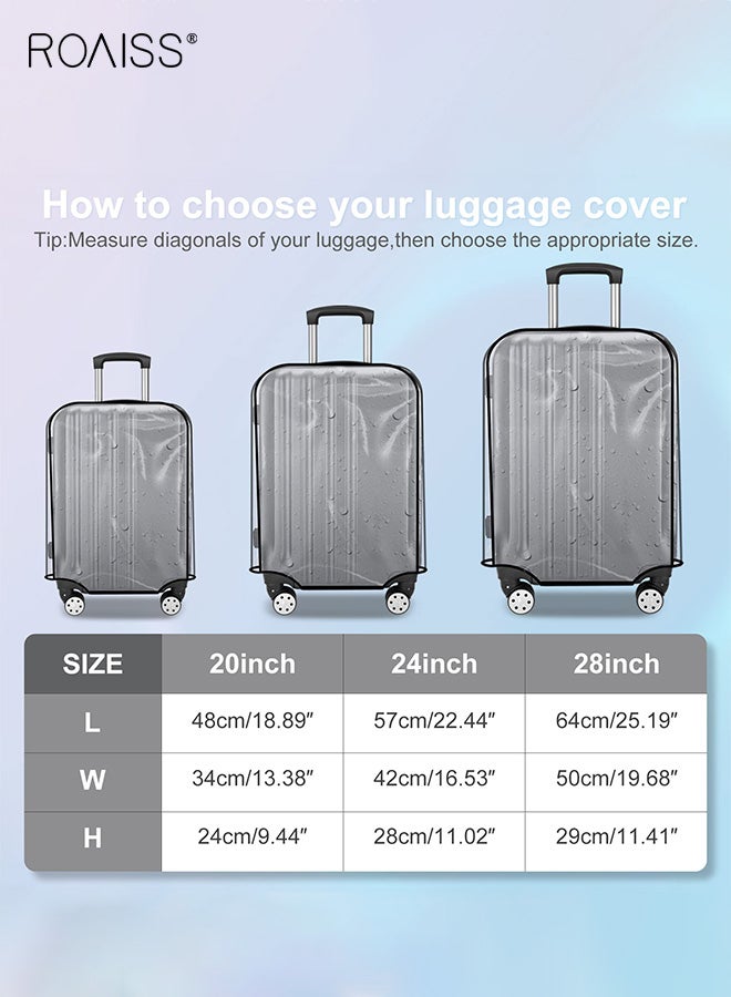 رويس مجموعة أغطية حماية شفافة عالمية مقاومة للماء لحقائب السفر بعجلات مقاس 20+24+28 بوصة، أغطية سميكة مقاومة للتآكل للسفر، يسهل التعرف على الأمتعة - Image 3