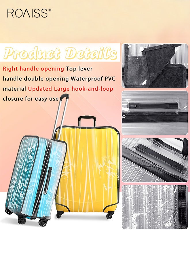 رويس مجموعة أغطية حماية شفافة عالمية مقاومة للماء لحقائب السفر بعجلات مقاس 20+24+28 بوصة، أغطية سميكة مقاومة للتآكل للسفر، يسهل التعرف على الأمتعة - Image 5