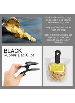 COOK WITH COLOR Set Of 8 Bag Clips 2 Large Heavy Duty Chip Clips And 6 Refrigerator Magnet Clips For Food Storage With Air Tight Seal Grip For Snack Bags And Food Bags (Black)  - Image 5