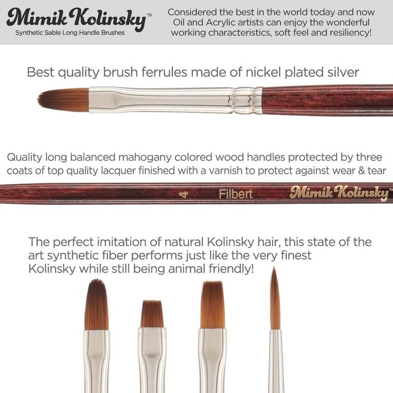 Creative Mark Mimik Kolinsky Watercolor Brush - # 8 Round - Long Handle Synthetic Paint Brush - Handmade in Germany - Synthetic Sable Paint Brushes for Professional Artists - Animal-Friendly - Image 3
