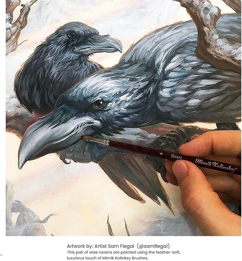 Creative Mark Mimik Kolinsky Watercolor Brush - # 8 Round - Long Handle Synthetic Paint Brush - Handmade in Germany - Synthetic Sable Paint Brushes for Professional Artists - Animal-Friendly - Image 4