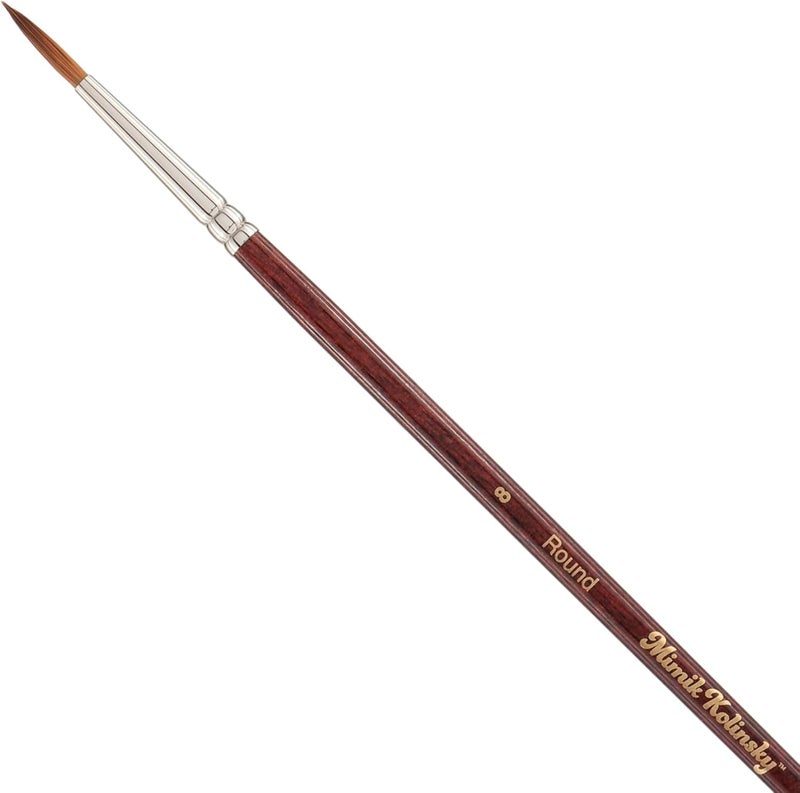 Creative Mark Mimik Kolinsky Watercolor Brush - # 8 Round - Long Handle Synthetic Paint Brush - Handmade in Germany - Synthetic Sable Paint Brushes for Professional Artists - Animal-Friendly - Image 1