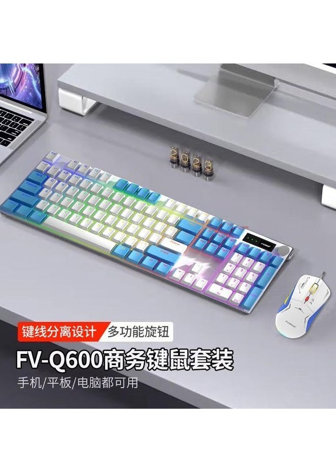 Forev - Wired USB keyboard and mouse suit FV-Q600 , 104 Keys Mechanical Gaming Keyboards and Mouse Combo, for comfort office and home - Image 1