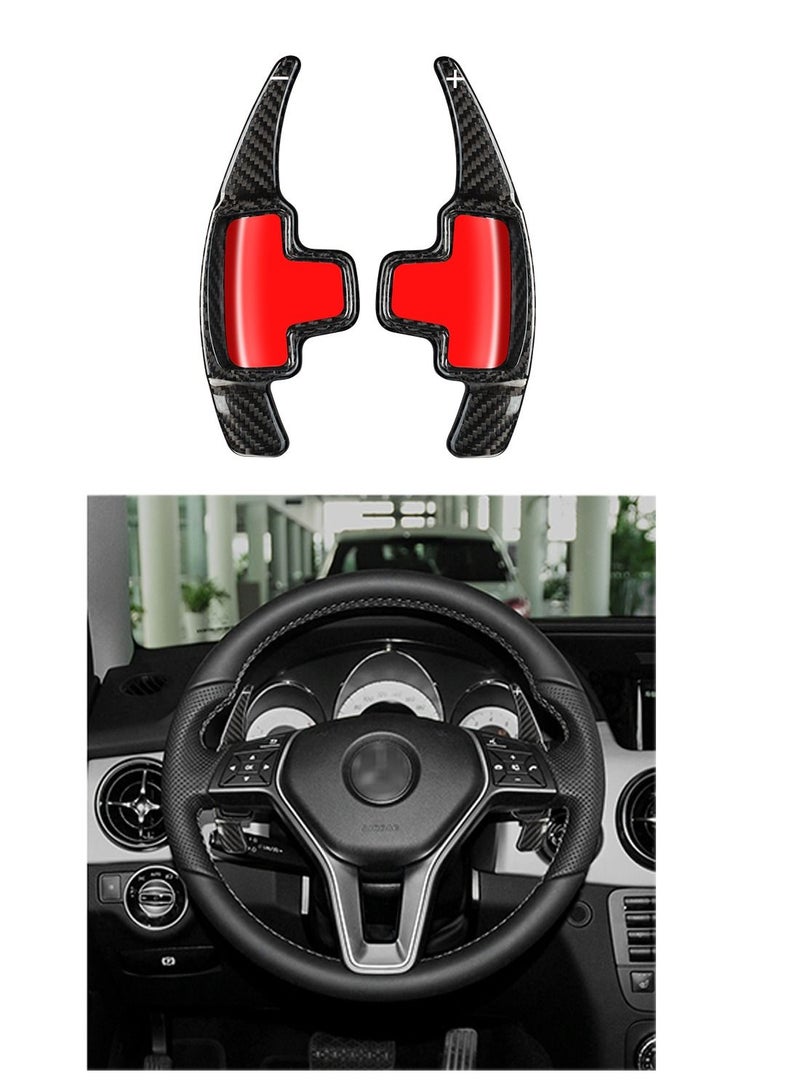 Generic Original Carbon Fiber Steering Wheel Paddle Shifter Fit For Mercedes Benz ML350 2008-2015 C350 2008-2015 E500 2008-2015 E550 2008-2015 CLK500 2008-2009 ML450 2010-2011 E320 2008-2009 C400 2015 – Black  - Image 1