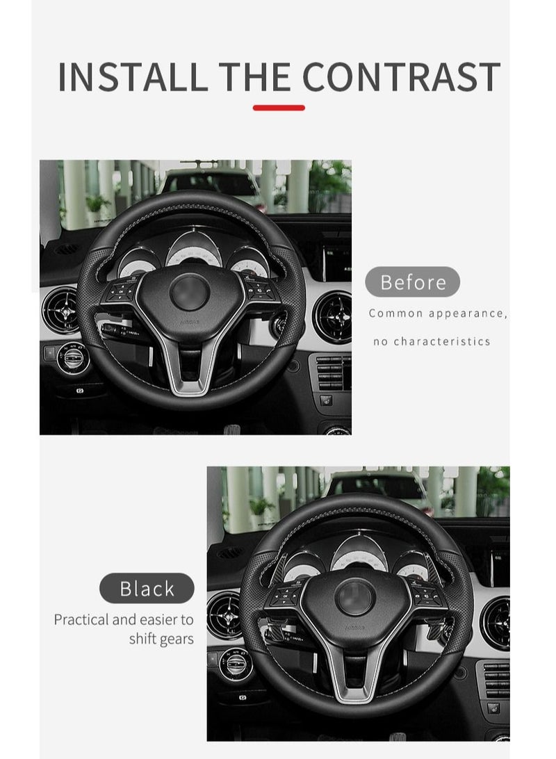 Generic Original Carbon Fiber Steering Wheel Paddle Shifter Fit For Mercedes Benz ML350 2008-2015 C350 2008-2015 E500 2008-2015 E550 2008-2015 CLK500 2008-2009 ML450 2010-2011 E320 2008-2009 C400 2015 – Black  - Image 4