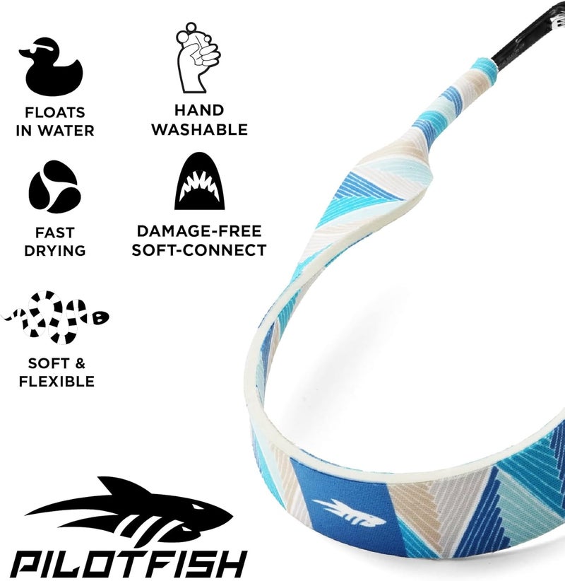 Pilotfish Neoprene Sunglasses Strap – Neoprene Eyewear Retainer, Secure Floating Sunglass Cord with Anti-Slip Ends - Image 2