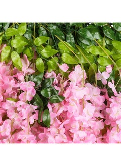Home Buy Wisteria Hanging Flowers 12 Pack Fake Flower Garland Artificial Wisteria Vines Rattan Silk Flower String Wedding Party Wall Home Decorationsfuchsia  - Image 4