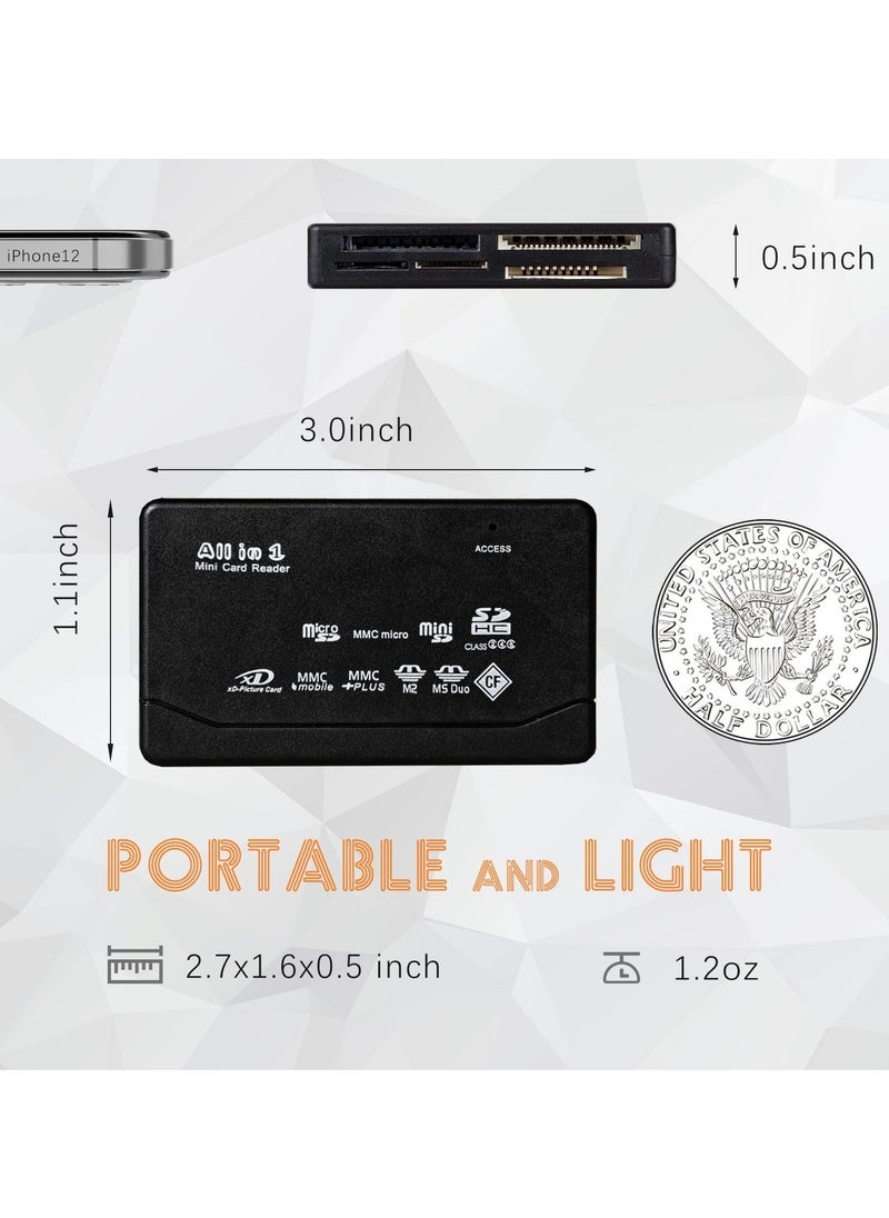 6 in 1 Memory Card Reader - Universal USB Card Reader for SD/Micro SD/CF/XD/MS Pro/M2 Card