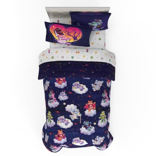 Franco Care Bears x Universal Monsters Halloween Bedding 5 Piece Super Soft Cozy Reversible Comforter and Sheet Set with Sham Twin Officially Licensed Product By Franco - Image 1