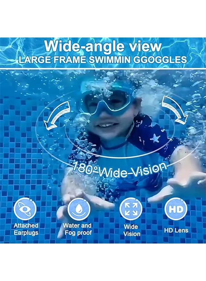 نظارات سباحة للأطفال، عبوة من قطعتين، مضادة للضباب، مضادة للأشعة فوق البنفسجية، رؤية واسعة، نظارات سباحة، نظارات سباحة للأطفال من سن 3 إلى 15 عامًا - Image 3