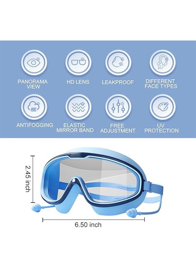 نظارات سباحة للأطفال، عبوة من قطعتين، مضادة للضباب، مضادة للأشعة فوق البنفسجية، رؤية واسعة، نظارات سباحة، نظارات سباحة للأطفال من سن 3 إلى 15 عامًا - Image 2