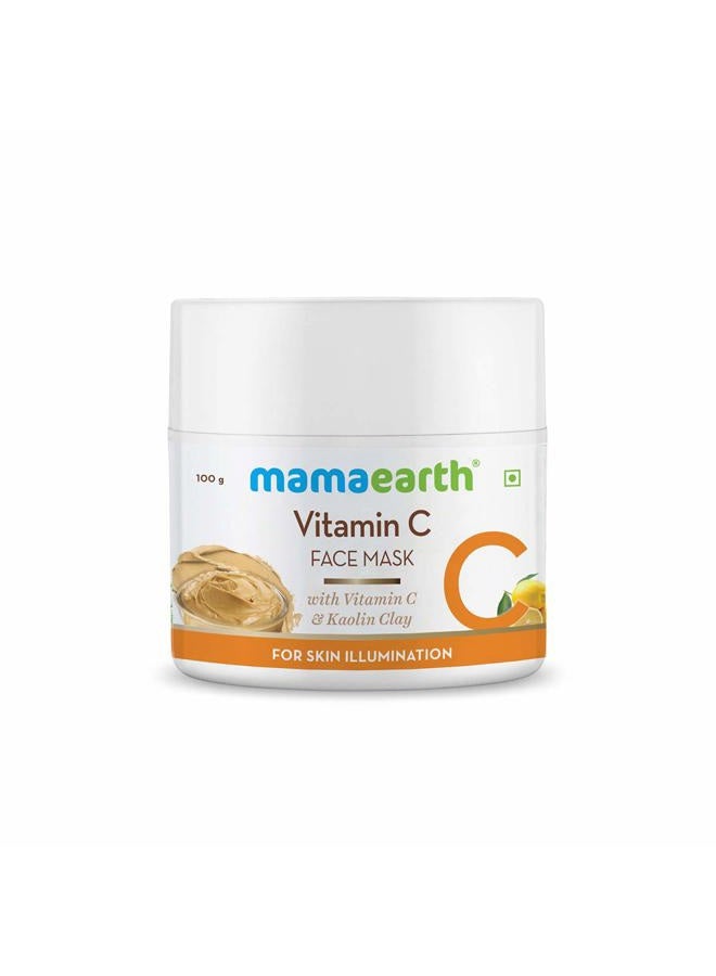 Mamaearth Mamaearth Vitamin C & Kaolin Clay Facial Mask | Enhances Skin Tone & Helps Reduce Spots | Firms, Soothes & Gives Glowing Skin | Face Pack for Skin Illumination | 3.53 Oz/100 g - Image 1