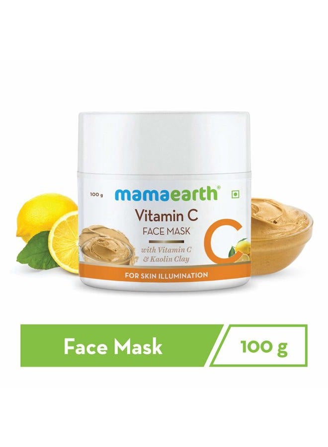Mamaearth Mamaearth Vitamin C & Kaolin Clay Facial Mask | Enhances Skin Tone & Helps Reduce Spots | Firms, Soothes & Gives Glowing Skin | Face Pack for Skin Illumination | 3.53 Oz/100 g - Image 2