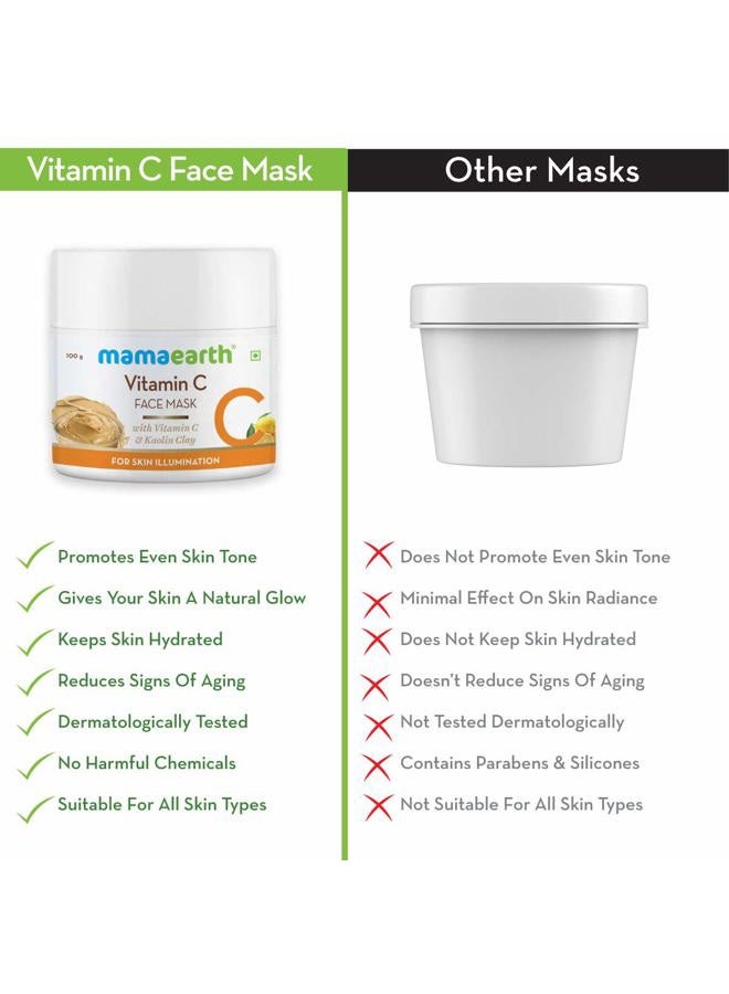 Mamaearth Mamaearth Vitamin C & Kaolin Clay Facial Mask | Enhances Skin Tone & Helps Reduce Spots | Firms, Soothes & Gives Glowing Skin | Face Pack for Skin Illumination | 3.53 Oz/100 g - Image 5