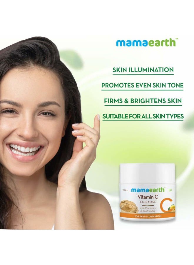 Mamaearth Mamaearth Vitamin C & Kaolin Clay Facial Mask | Enhances Skin Tone & Helps Reduce Spots | Firms, Soothes & Gives Glowing Skin | Face Pack for Skin Illumination | 3.53 Oz/100 g - Image 3