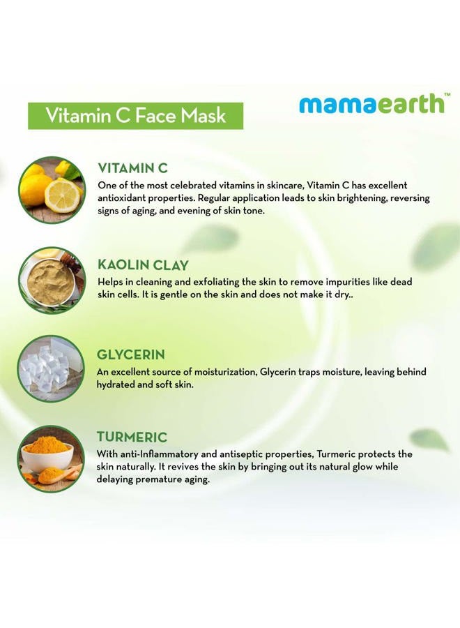 Mamaearth Mamaearth Vitamin C & Kaolin Clay Facial Mask | Enhances Skin Tone & Helps Reduce Spots | Firms, Soothes & Gives Glowing Skin | Face Pack for Skin Illumination | 3.53 Oz/100 g - Image 4