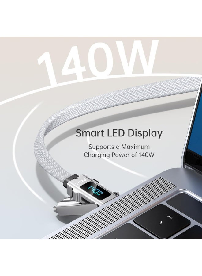 PZOZ 5-in-1 OTG Cable with Type C Fast Charging LED Display and Micro SD Card Reader, Multi USB C Charger Combo Lightning/Type C/USB A TF Card OTG for iPhone iPad MacBook Samsung - Image 2