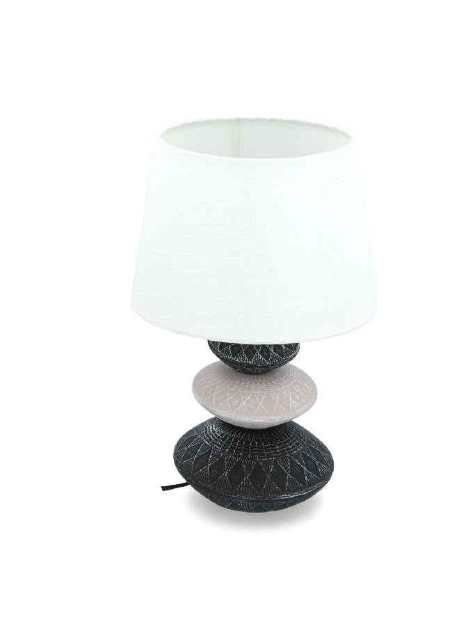 ميكاسا مصباح طاولة فخم ومزخرف من السيراميك المقاوم للخدش متعدد الألوان 23 x 23 x 35.5 cm D4487-BLACK - Image 3