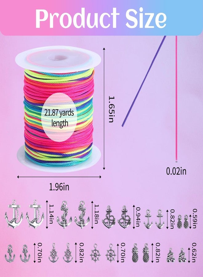 Candygirl Nylon String for Bracelets, 20 Rolls Chinese Knotting Cord 0.7mm Kumihimo Friendship Bracelet String Making Kit Beading Thread for Jewelry Making, Necklaces, Macrame Craft, Wind Chime, Blinds String - Image 4