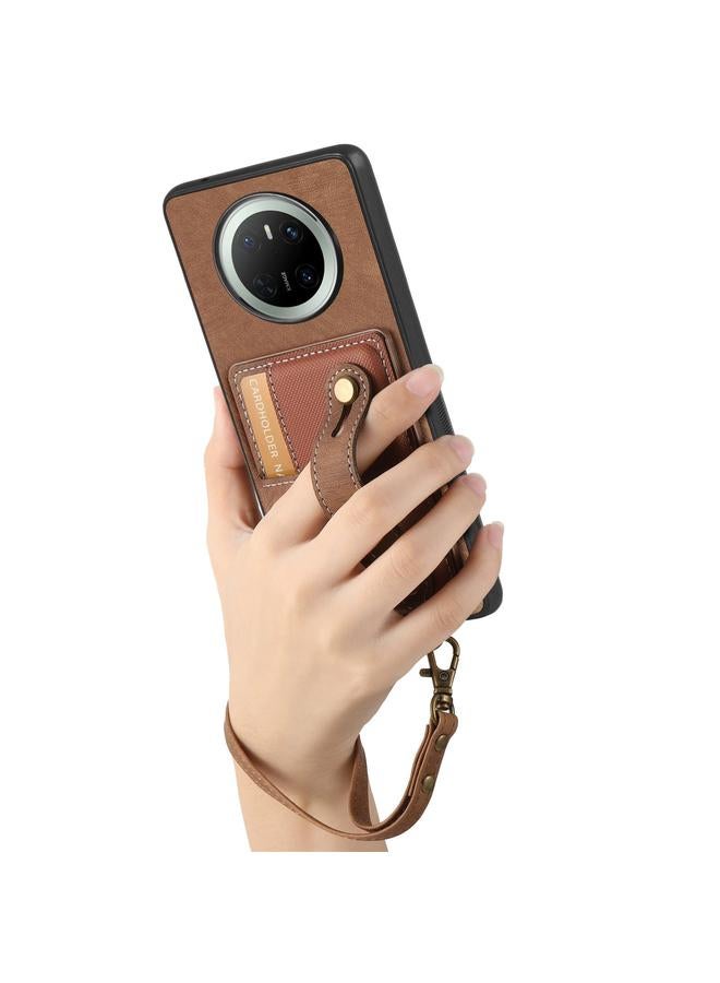 erorex Case For Huawei Mate 70 Retro Cross Wristband Wallet Leather Back Phone Case - Image 4