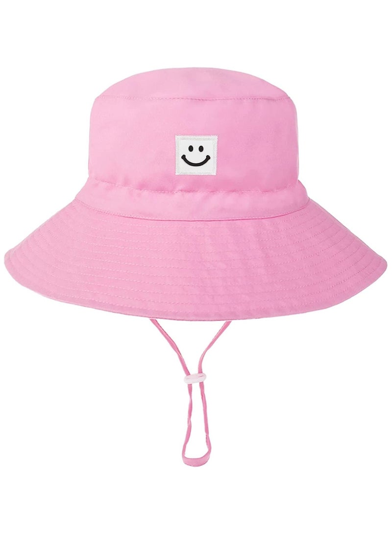 BreeJooy Baby Sun Hat UPF 50+ Smile Face Toddler Bucket Hat Wide Brim Baby Summer Hat for Boys Girls - Image 2