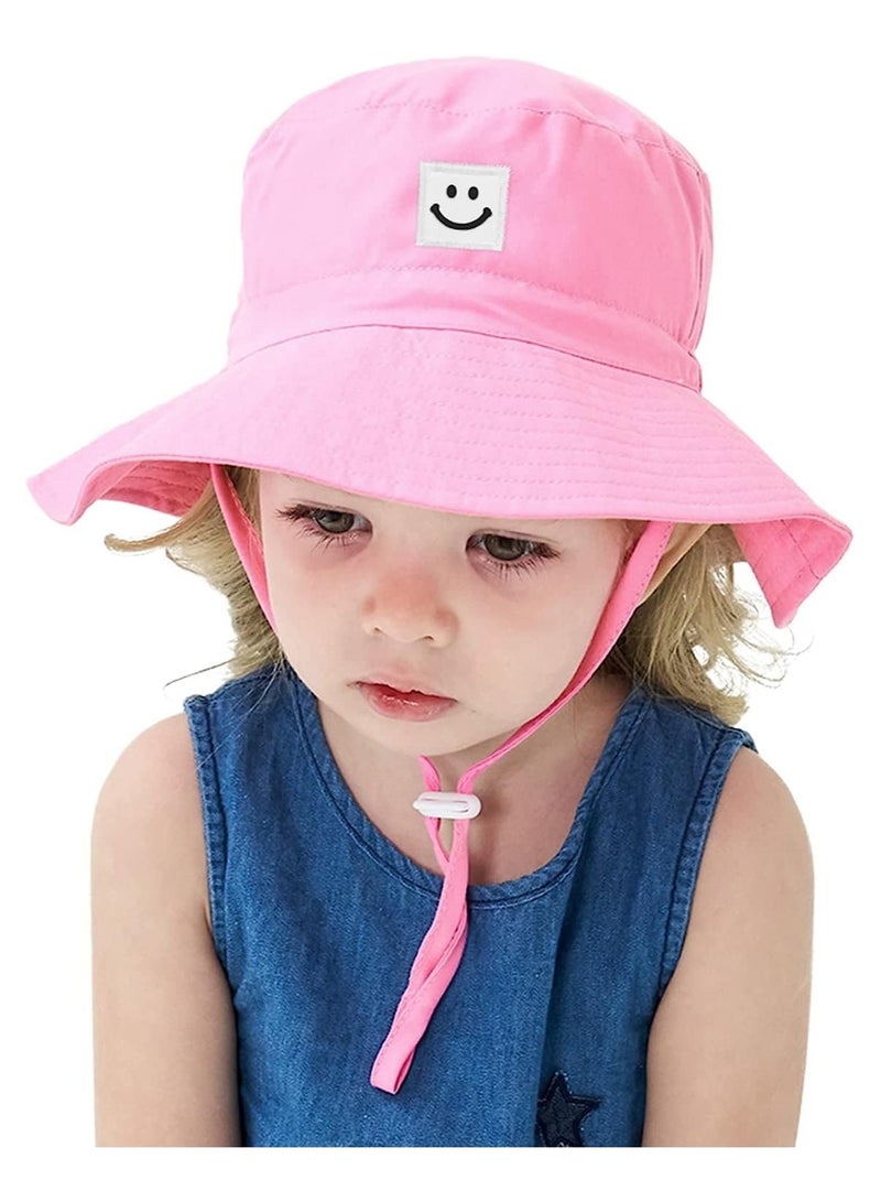 BreeJooy Baby Sun Hat UPF 50+ Smile Face Toddler Bucket Hat Wide Brim Baby Summer Hat for Boys Girls - Image 3