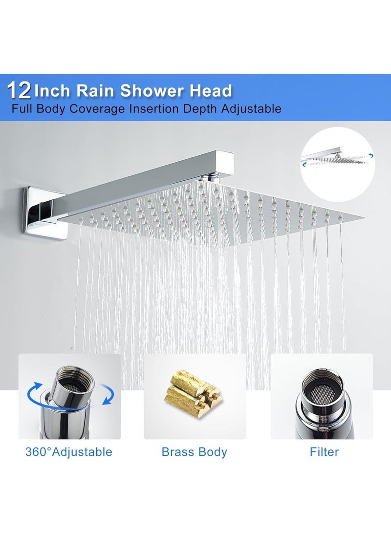 B BAGNO 9063-1CR Concealed Shower System – Wall-Mounted, Chrome Finish, Rain Shower & Handheld Combo, Durable Brass Body – Luxury Bathroom Fitting - Image 5