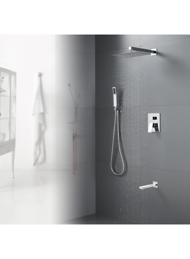B BAGNO 9063-1CR Concealed Shower System – Wall-Mounted, Chrome Finish, Rain Shower & Handheld Combo, Durable Brass Body – Luxury Bathroom Fitting - Image 3