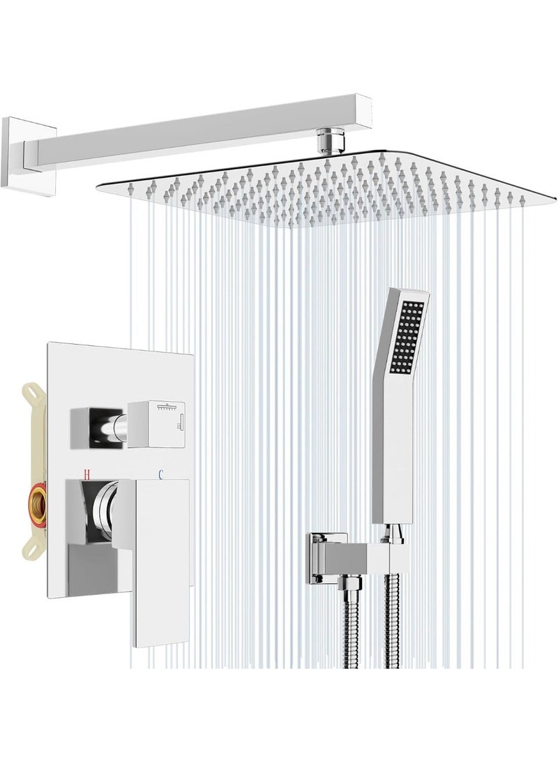 B BAGNO 9063-1CR Concealed Shower System – Wall-Mounted, Chrome Finish, Rain Shower & Handheld Combo, Durable Brass Body – Luxury Bathroom Fitting - Image 2