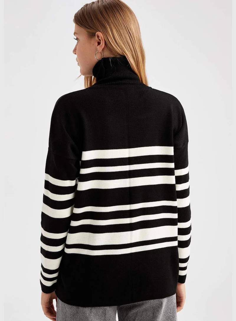 DeFacto Woman Tricot Regular Fit Mock Neck Long Sleeve Tricot Tunic