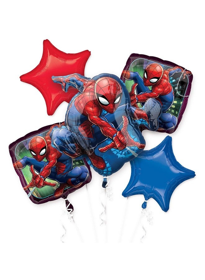 Amscan Spider-Man Webbed Wonder Foil Balloon Bouquet, 5pc