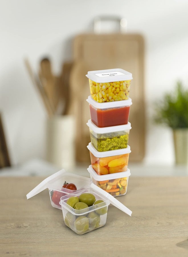 ZENVY 50 Pack Mini Reusable 2oz Containers | Includes 50 Plastic 2oz Food Containers and Lids | For Sauces, Dips, Crafts & More (White, Rectangle) - Image 4