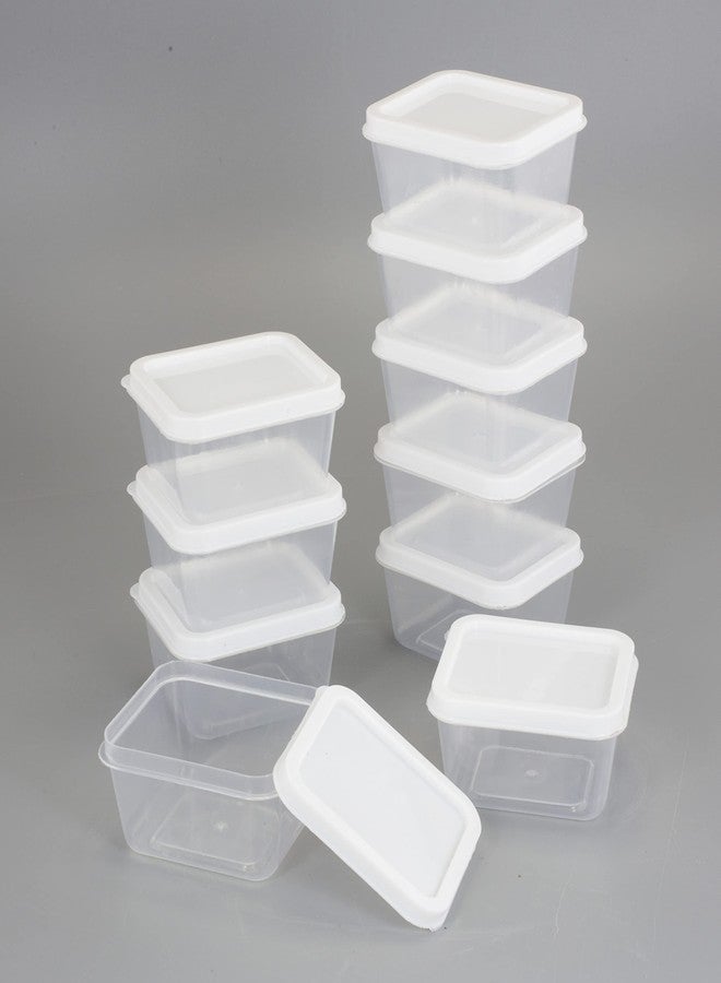 ZENVY 50 Pack Mini Reusable 2oz Containers | Includes 50 Plastic 2oz Food Containers and Lids | For Sauces, Dips, Crafts & More (White, Rectangle) - Image 5
