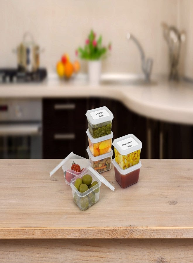 ZENVY 50 Pack Mini Reusable 2oz Containers | Includes 50 Plastic 2oz Food Containers and Lids | For Sauces, Dips, Crafts & More (White, Rectangle) - Image 3