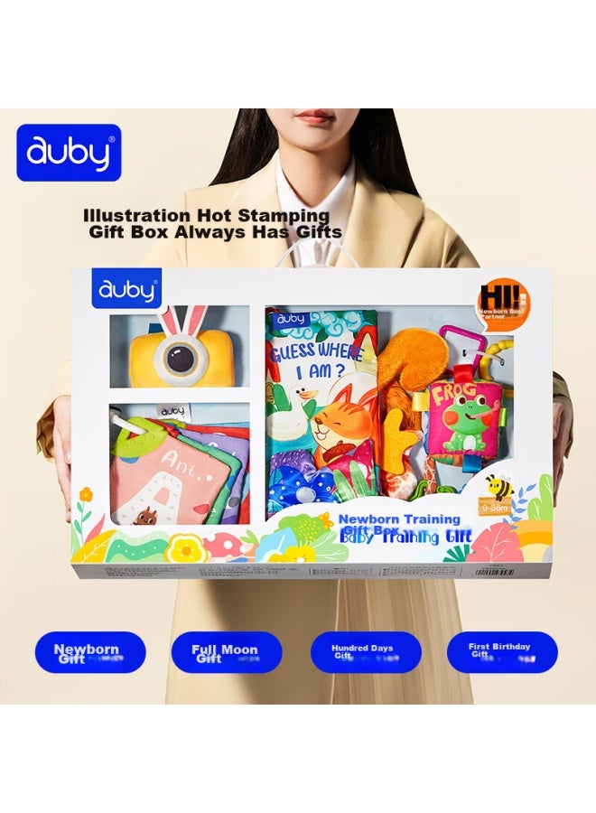 Auby Baby Cloth Book Early Education 0-12 Months Infant Toddler Toy Parent-child Interactive Training Newborn Welcome Gift Box - Image 3