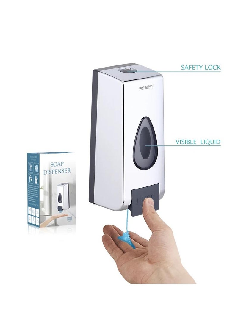Kana Soap Dispenser Chrome Plastic Body 500ML  - Image 1