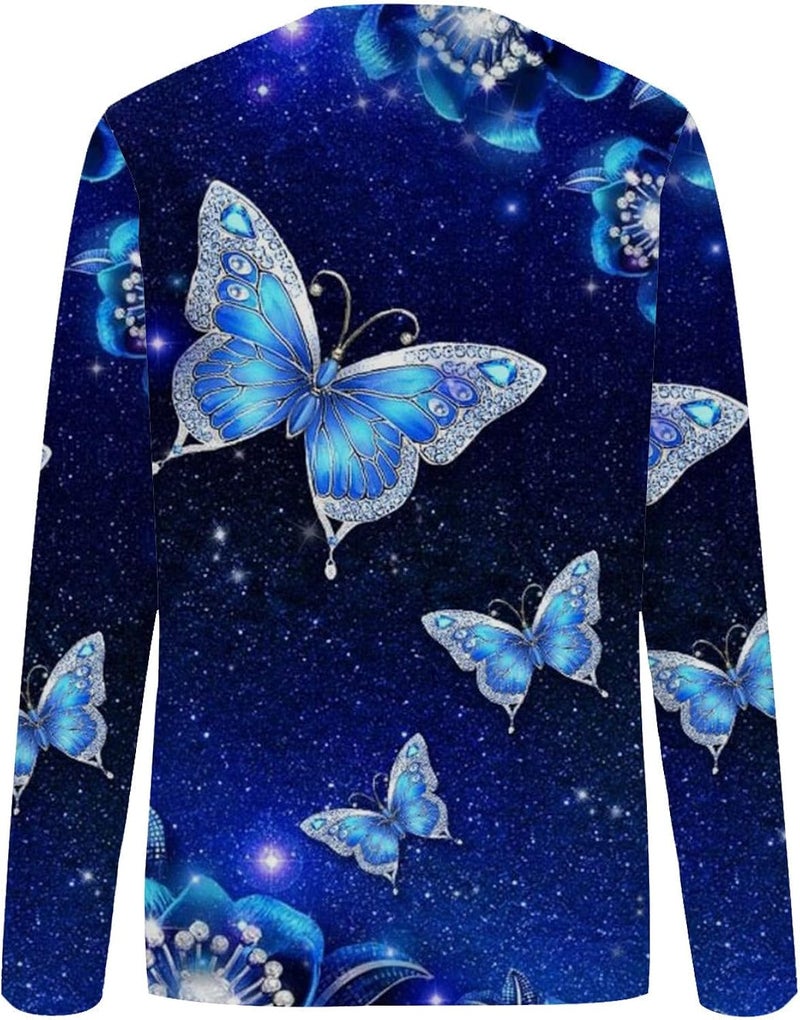 cheekyglo Crewneck Sweatshirt Women's Long Sleeve Blouse Casual Fashion Print Oversize Pullover Lightweight Loose Tunic Tops - Image 3