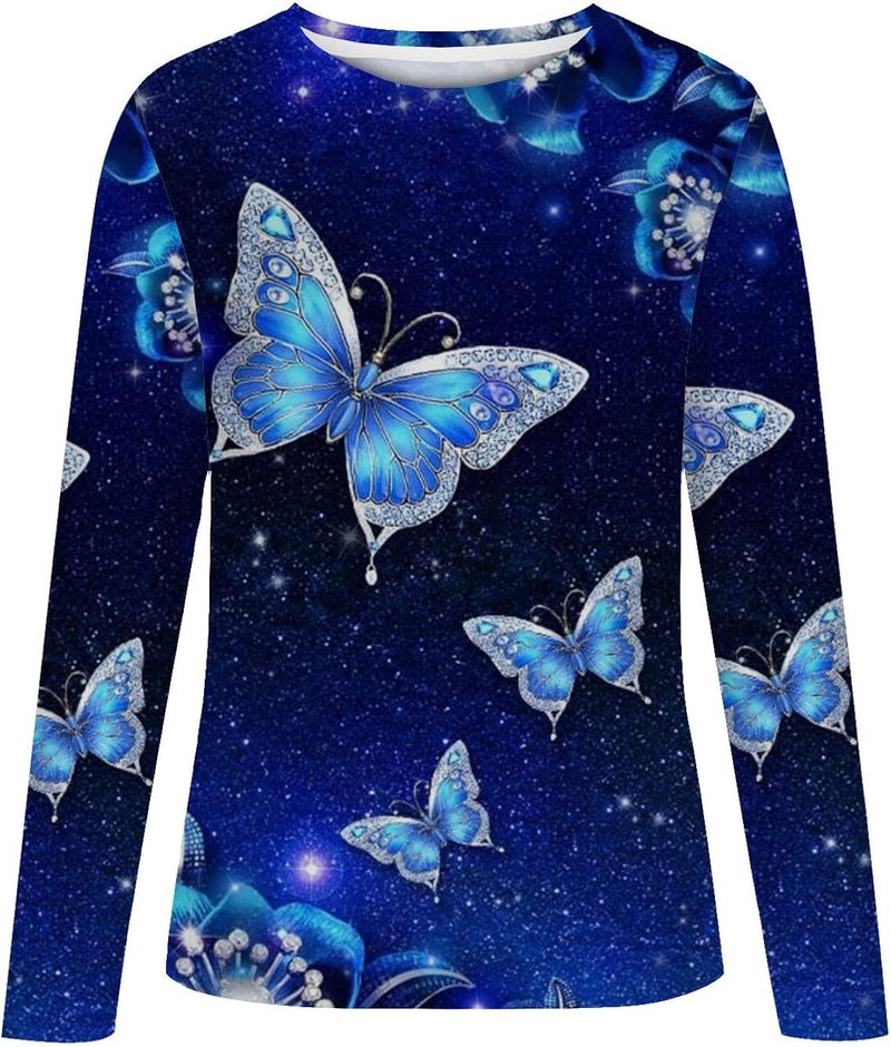 cheekyglo Crewneck Sweatshirt Women's Long Sleeve Blouse Casual Fashion Print Oversize Pullover Lightweight Loose Tunic Tops - Image 2