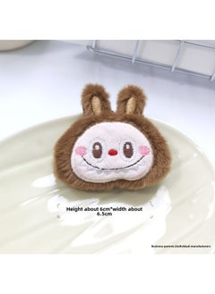 Generic Cute Cartoon Labubu Labubu Doll Brooch Rabbit Bag Key Chain Pendant Plush Small Pendant Wholesale-Specifications:Coffee Color-Color:Original Back Opening (no Brooch Or Hanging Chain)  - Image 1