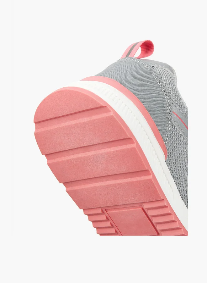 Kappa Girls' Panelled Sports Shoes with Hook and Loop Closure