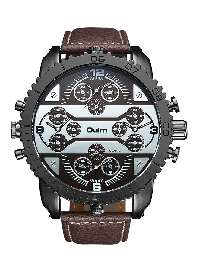Oulm men Leather Chronograph Watch HP3233-CF - Image 1