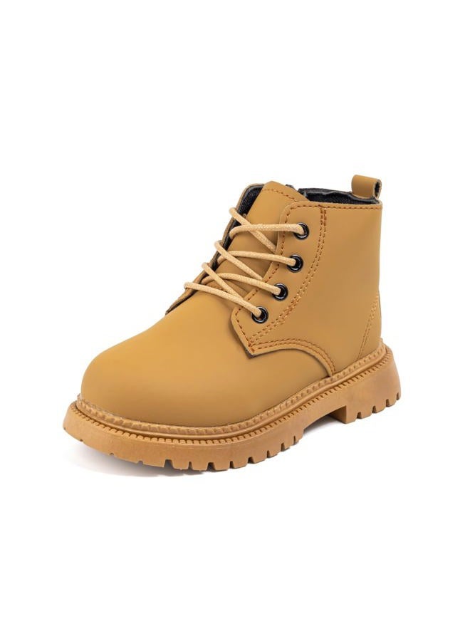 Casazoe Toddler Boys Girls Boots Little Kid Classic Work Boots Side Zipper Casual Walking Hiking Shoe High Top Lace Up Combat Ankle Shoes - Image 1