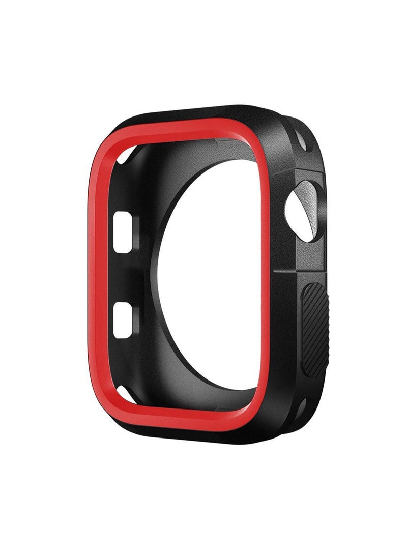 Black and Red Silicone Protective Cover for 45mm Apple Watch Ultra Two Color Anti Fall Case - Image 1