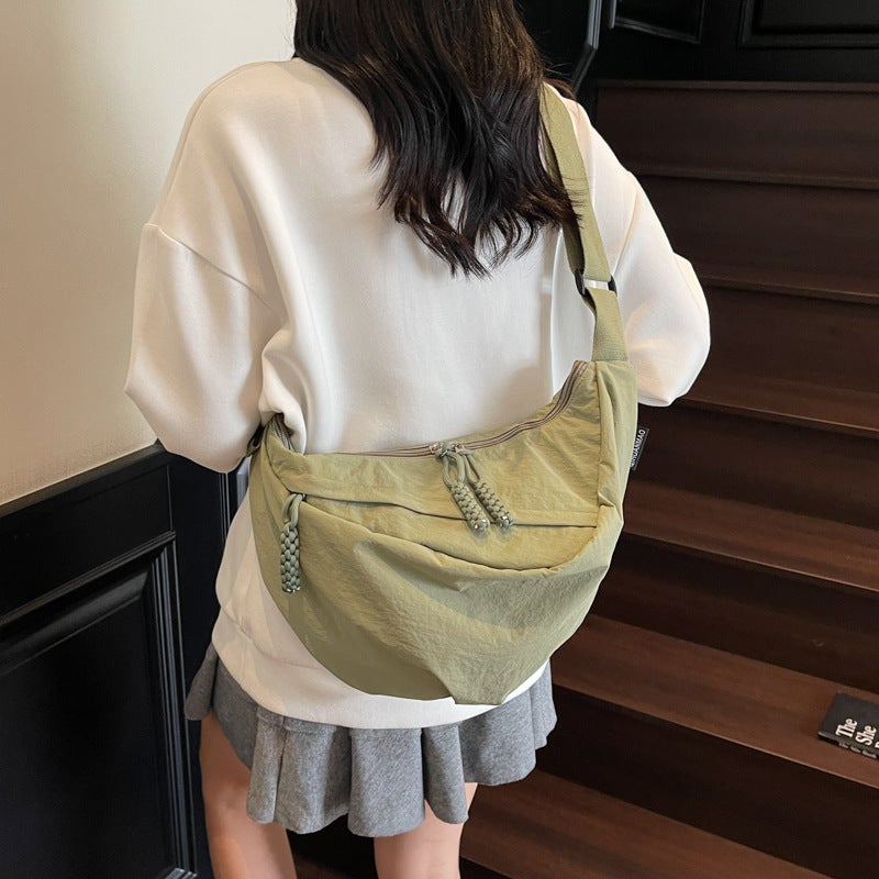 Japanese-Style Crossbody Canvas Bag For Women Large-Capacity Shoulder Dumpling Bag Niche Design Commuter Bag Versatile - Image 2