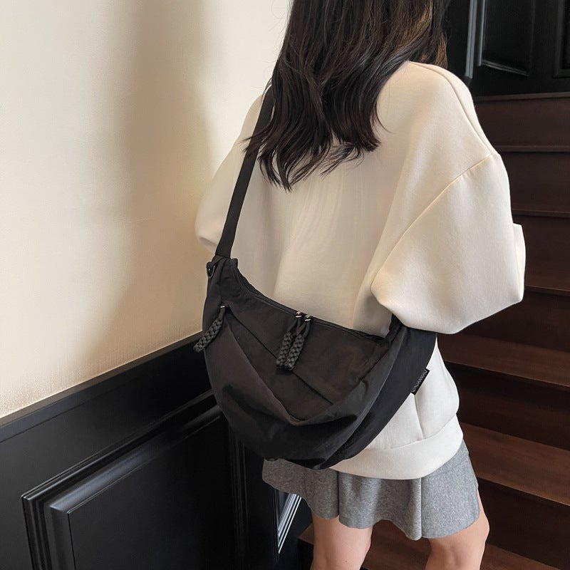 Japanese-Style Crossbody Canvas Bag For Women Large-Capacity Shoulder Dumpling Bag Niche Design Commuter Bag Versatile - Image 5